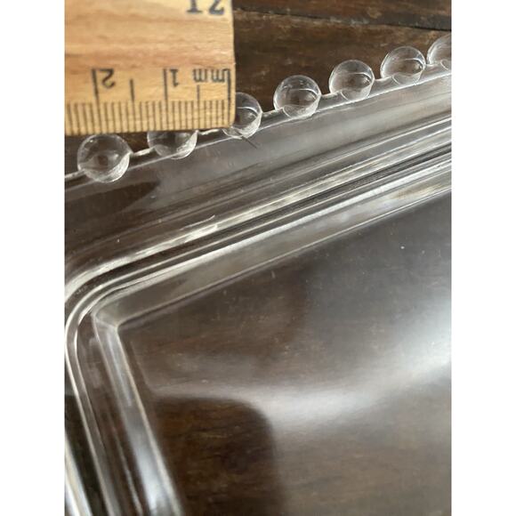 Vintage Imperial Candlewick Covered Butter Dish Beaded Bauble Clear - Picture 10 of 10